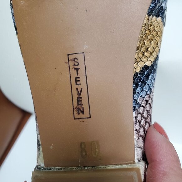 Steven By Steve Madden Hollie Multi Snakeskin Faux Leather Loafers Size 8M - Picture 9 of 10